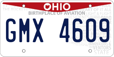 OH license plate GMX4609