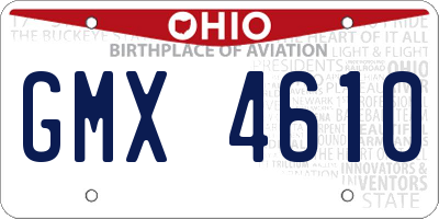 OH license plate GMX4610