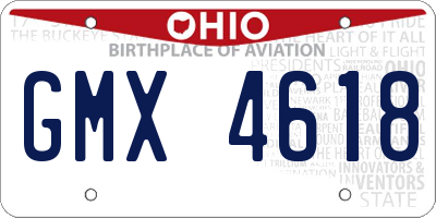 OH license plate GMX4618