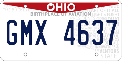 OH license plate GMX4637