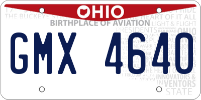 OH license plate GMX4640