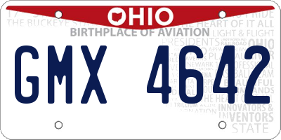 OH license plate GMX4642