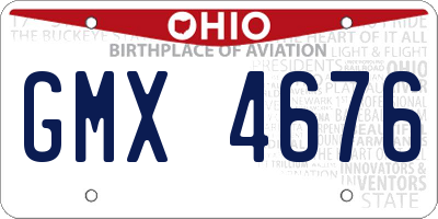 OH license plate GMX4676