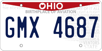 OH license plate GMX4687