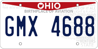 OH license plate GMX4688