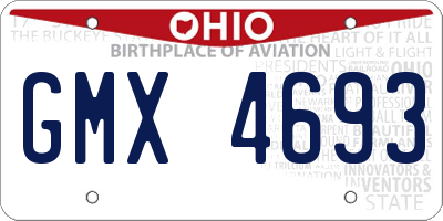 OH license plate GMX4693