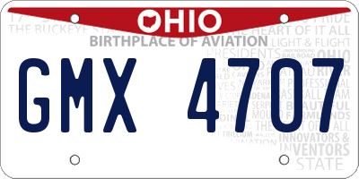 OH license plate GMX4707