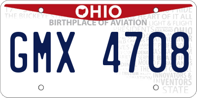OH license plate GMX4708