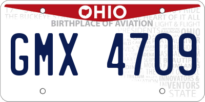 OH license plate GMX4709