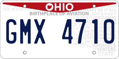 OH license plate GMX4710