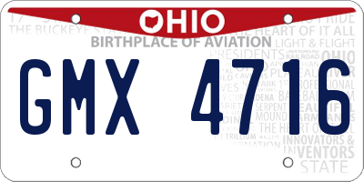 OH license plate GMX4716
