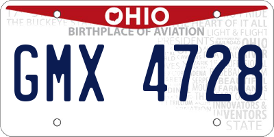 OH license plate GMX4728