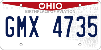 OH license plate GMX4735