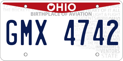 OH license plate GMX4742