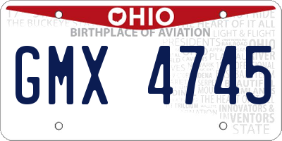 OH license plate GMX4745