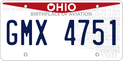 OH license plate GMX4751