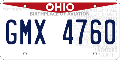 OH license plate GMX4760