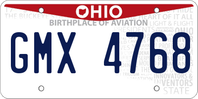 OH license plate GMX4768