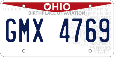OH license plate GMX4769