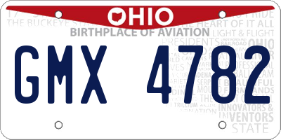 OH license plate GMX4782