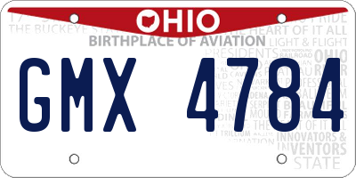 OH license plate GMX4784