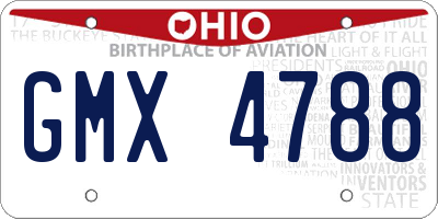 OH license plate GMX4788