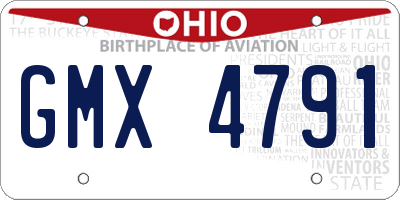 OH license plate GMX4791