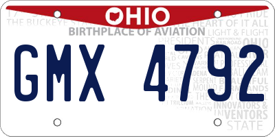 OH license plate GMX4792