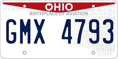 OH license plate GMX4793
