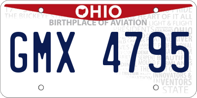 OH license plate GMX4795