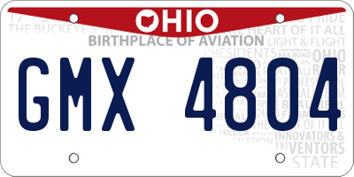 OH license plate GMX4804