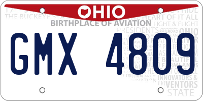 OH license plate GMX4809