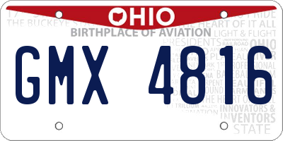 OH license plate GMX4816