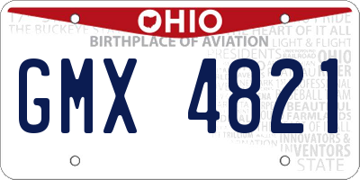 OH license plate GMX4821