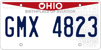 OH license plate GMX4823