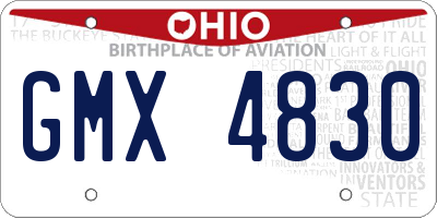 OH license plate GMX4830