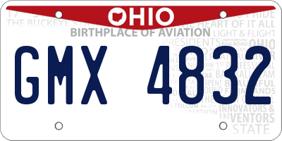 OH license plate GMX4832