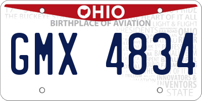 OH license plate GMX4834