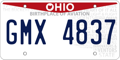 OH license plate GMX4837