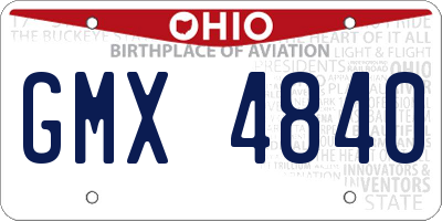 OH license plate GMX4840