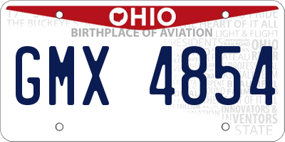 OH license plate GMX4854