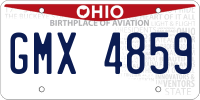 OH license plate GMX4859