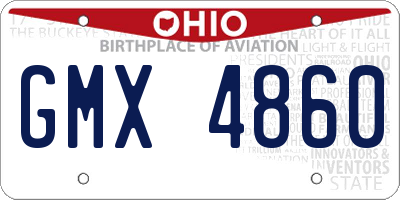 OH license plate GMX4860