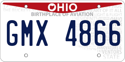 OH license plate GMX4866