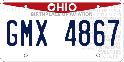 OH license plate GMX4867