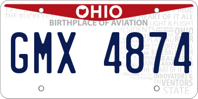 OH license plate GMX4874