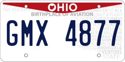 OH license plate GMX4877