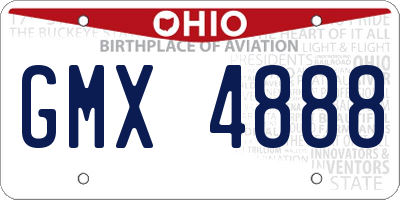OH license plate GMX4888