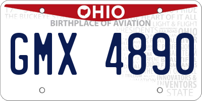 OH license plate GMX4890