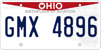 OH license plate GMX4896
